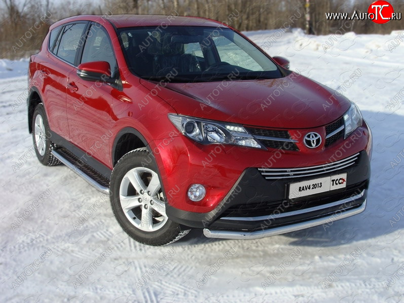 18 999 р. Защита переднего бампера нижняя d60,3 мм ТСС Тюнинг  Toyota RAV4  XA40 (2012-2015) 5 дв. дорестайлинг (нержавейка)  с доставкой в г. Воронеж