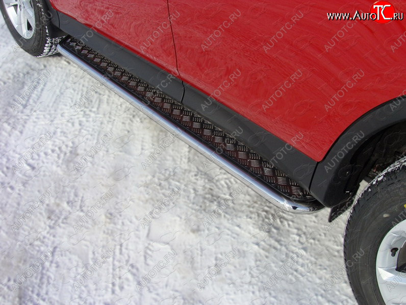 27 849 р. Пороги с площадкой 42,4 мм ТСС Тюнинг Toyota RAV4 XA40 5 дв. дорестайлинг (2012-2015) (серые)  с доставкой в г. Воронеж