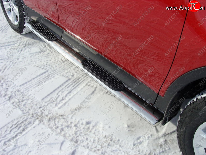 38 799 р. Пороги овальные с накладкой 120*60 мм ТСС Тюнинг Toyota RAV4 XA40 5 дв. дорестайлинг (2012-2015)  с доставкой в г. Воронеж