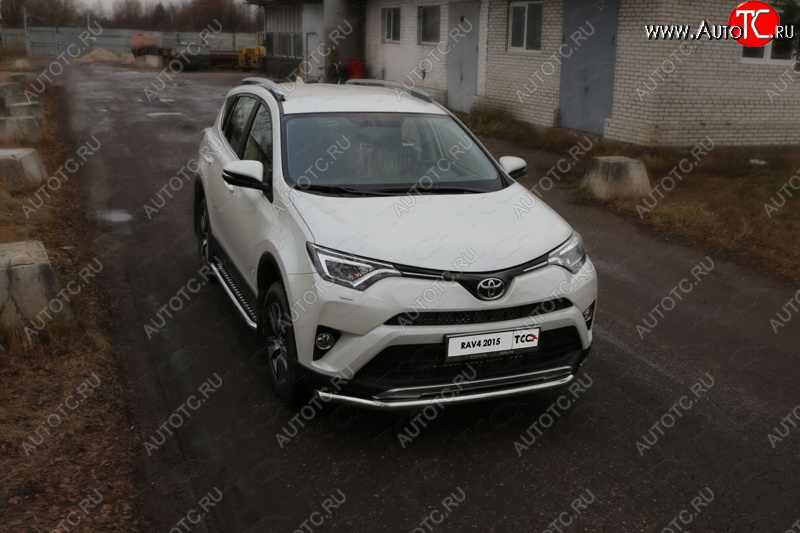 20 599 р. Защита переднего бампера нижняя d60,3 мм ТСС Тюнинг  Toyota RAV4  XA40 (2015-2019) 5 дв. рестайлинг (нержавейка)  с доставкой в г. Воронеж