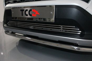 Нижняя декоративная вставка в бампер ТСС Тюнинг Toyota RAV4 XA50 5 дв. дорестайлинг (2018-2025) (d 12 мм)