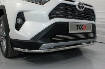 17 099 р. Защита переднего бампера нижняя d42,4 мм ТСС Тюнинг  Toyota RAV4  XA50 (2018-2025) 5 дв. дорестайлинг (нержавейка)  с доставкой в г. Воронеж. Увеличить фотографию 1