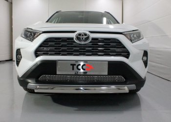 Защита передняя нижняя овальная короткая 75х42 мм ТСС Тюнинг Toyota RAV4 XA50 5 дв. дорестайлинг (2018-2025) ()