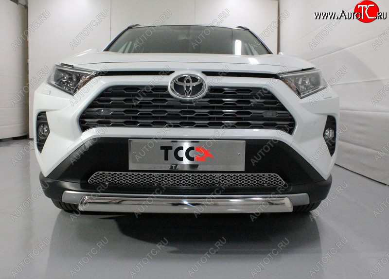 16 649 р. Защита передняя нижняя овальная короткая 75х42 мм ТСС Тюнинг Toyota RAV4 XA50 5 дв. дорестайлинг (2018-2025) (нержавейка)  с доставкой в г. Воронеж