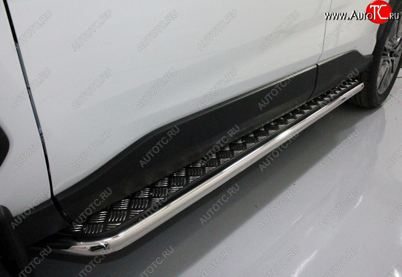 28 099 р. Пороги с площадкой 42,4 мм ТСС Тюнинг Toyota RAV4 XA50 5 дв. дорестайлинг (2018-2025) (серые)  с доставкой в г. Воронеж