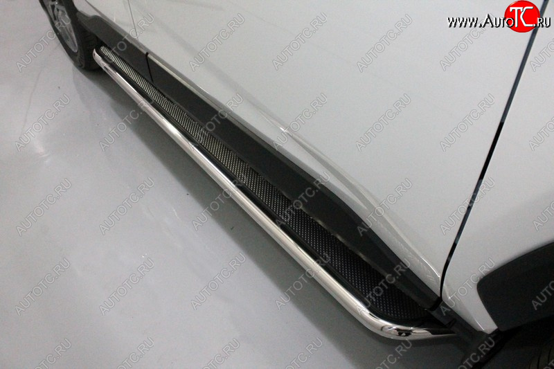 36 899 р. Пороги с площадкой 42,4 мм ТСС Тюнинг Toyota RAV4 XA50 5 дв. дорестайлинг (2018-2025) (нержавейка)  с доставкой в г. Воронеж