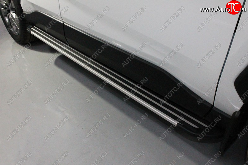 20 599 р. Пороги алюминиевые Slim Line ТСС Тюнинг  Toyota RAV4  XA50 (2018-2025) 5 дв. дорестайлинг (Silver)  с доставкой в г. Воронеж