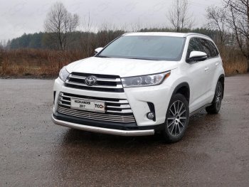 Защита переднего бампера овальная 75х42 мм ТСС Тюнинг Toyota Highlander XU50 рестайлинг (2016-2020) ()