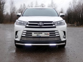 Защита переднего бампера нижняя с ДХО 60,3 мм ТСС Тюнинг Toyota Highlander XU50 рестайлинг (2016-2020) ()