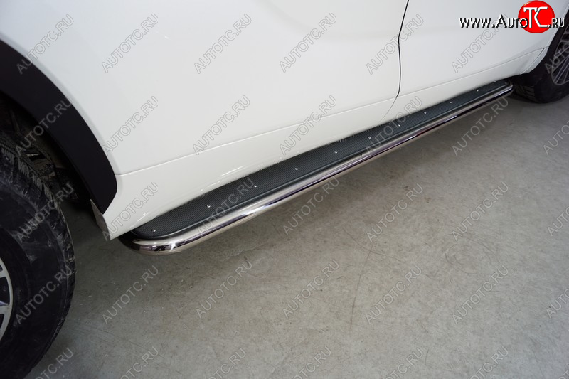 40 999 р. Пороги с площадкой 42,4 мм ТСС Тюнинг Toyota Highlander XU70 (2020-2025) (нержавейка)  с доставкой в г. Воронеж