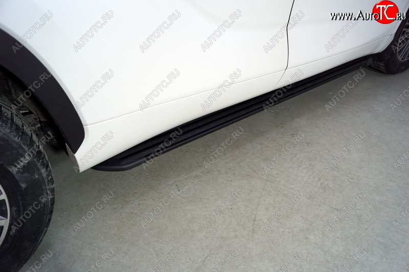 21 999 р. Пороги алюминиевые Slim Line ТСС Тюнинг  Toyota Highlander  XU70 (2020-2025) (Black)  с доставкой в г. Воронеж