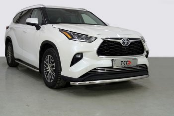 20 749 р. Защита переднего бампера нижняя d60,3 мм ТСС Тюнинг  Toyota Highlander  XU70 (2020-2025) (нержавейка)  с доставкой в г. Воронеж. Увеличить фотографию 1