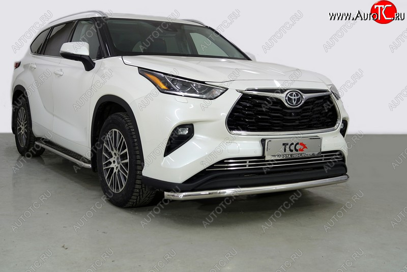 20 749 р. Защита переднего бампера нижняя d60,3 мм ТСС Тюнинг  Toyota Highlander  XU70 (2020-2025) (нержавейка)  с доставкой в г. Воронеж