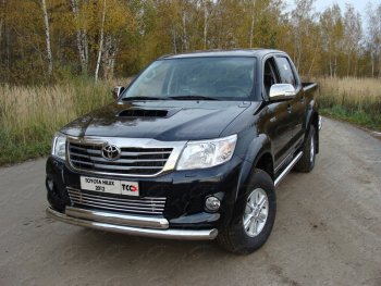 Защита переднего бампера нижняя d76,1*75 мм ТСС Тюнинг Toyota Hilux AN20,AN30  2-ой рестайлинг (2011-2016) (нержавейка)