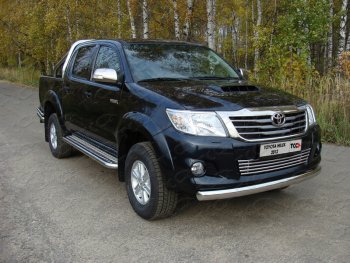 Защита переднего бампера овальная 75х42 мм ТСС тюнинг Toyota Hilux AN20,AN30  2-ой рестайлинг (2011-2016) (нержавейка)