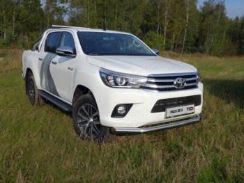 Защита переднего бампера нижняя d76,1 мм ТСС Тюнинг Toyota Hilux AN120 дорестайлинг (2016-2020) ()