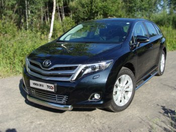 Защита переднего бампера овальная 75х42 мм ТСС тюнинг Toyota Venza GV10 рестайлинг (2012-2016) ()