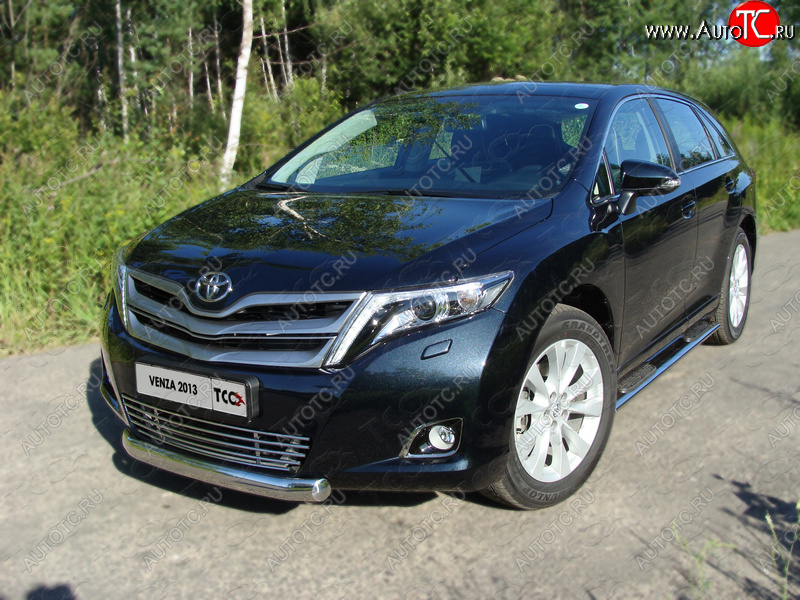 14 349 р. Защита переднего бампера овальная 75х42 мм ТСС тюнинг  Toyota Venza  GV10 (2012-2016) рестайлинг (нержавейка)  с доставкой в г. Воронеж