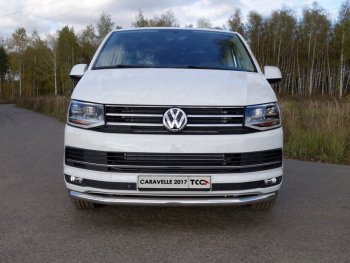 20 599 р. Защита переднего бампера нижняя d60,3 мм ТСС Тюнинг Volkswagen Caravelle T6 дорестайлинг (2015-2019) (нержавейка)  с доставкой в г. Воронеж. Увеличить фотографию 1