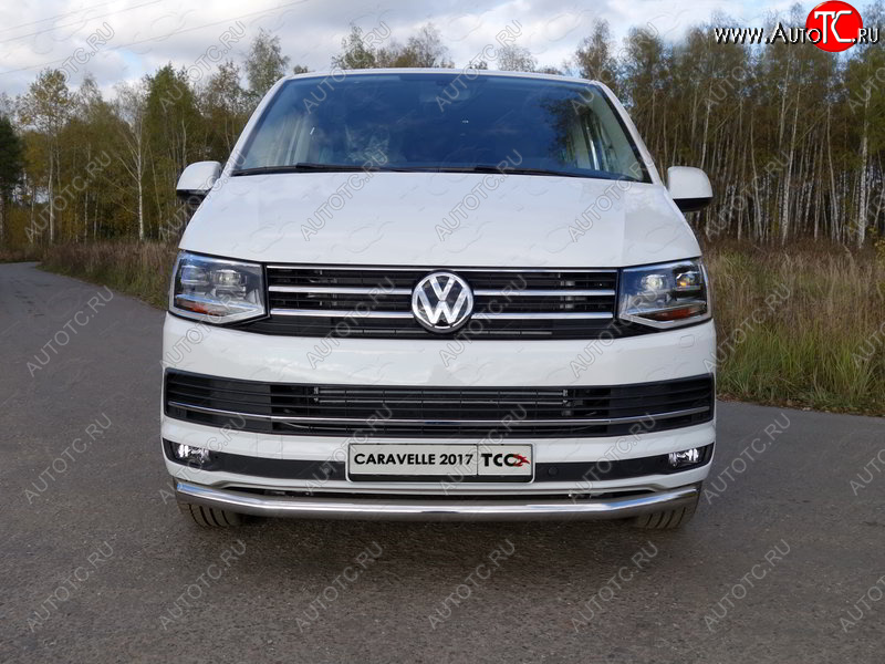 20 599 р. Защита переднего бампера нижняя d60,3 мм ТСС Тюнинг Volkswagen Caravelle T6 дорестайлинг (2015-2019) (нержавейка)  с доставкой в г. Воронеж