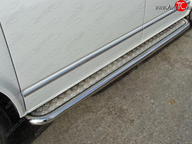 41 749 р. Пороги с площадкой 60,3 мм ТСС Тюнинг Volkswagen Multivan T5 рестайлинг (2009-2015) (серые)  с доставкой в г. Воронеж
