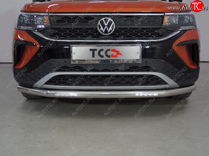 36 299 р. Защита переднего бампера нижняя с ДХО 60,3 мм ТСС Тюнинг Volkswagen Taos (2020-2022) (нержавейка)  с доставкой в г. Воронеж