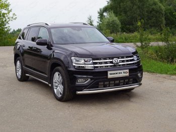 23 549 р. Защита переднего бампера нижняя d60,3 мм ТСС Тюнинг  Volkswagen Teramont  CA1 (2016-2020) дорестайлинг (нержавейка)  с доставкой в г. Воронеж. Увеличить фотографию 1