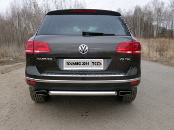 14 699 р. Защита задняя (нержавейка 60,3 мм) ТСС Тюнинг  Volkswagen Touareg  NF (2014-2018) рестайлинг  с доставкой в г. Воронеж. Увеличить фотографию 1