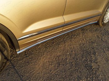 Защита порогов труба d60,3 мм ТСС Тюнинг Volkswagen Touareg CR (2018-2025) (серые)