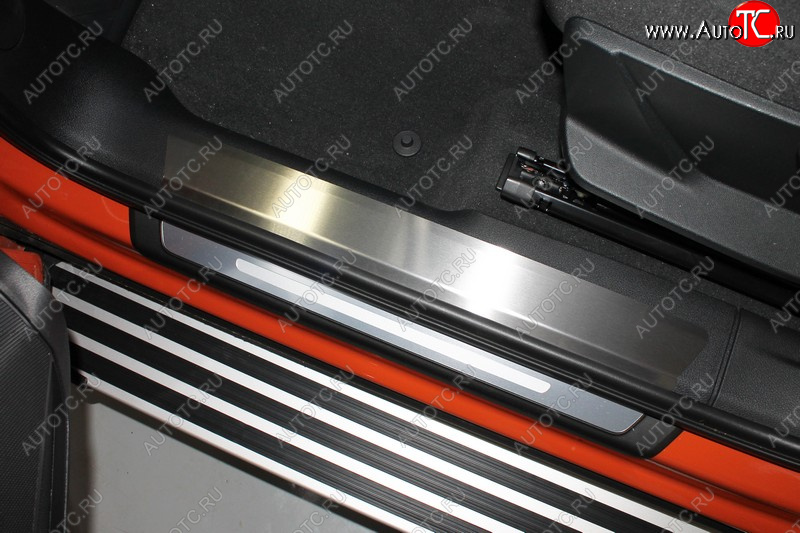 4 599 р. Накладки на пластиковые пороги (4 шт.) ТСС Тюнинг  Audi Q3  F3 (2018-2022) (лист шлифованный без надписи)  с доставкой в г. Воронеж