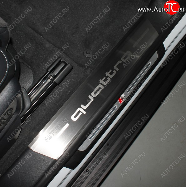 8 899 р. Накладки на пороги (4 шт) ТСС Тюнинг  Audi Q8  4MN (2018-2022) (лист шлифованный, надпись quattro)  с доставкой в г. Воронеж