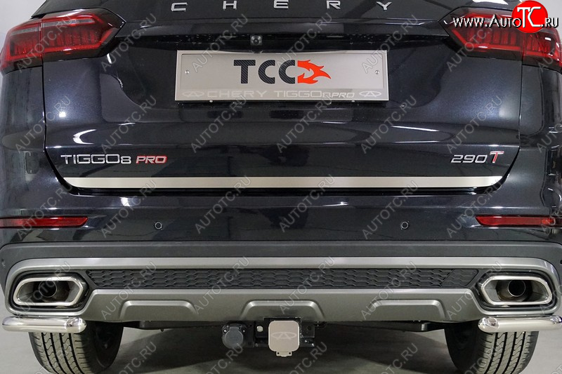 1 849 р. Накладка на заднюю дверь, ТСС Тюнинг Chery Tiggo 8 PRO (2021-2025) (Лист шлифованный)  с доставкой в г. Воронеж