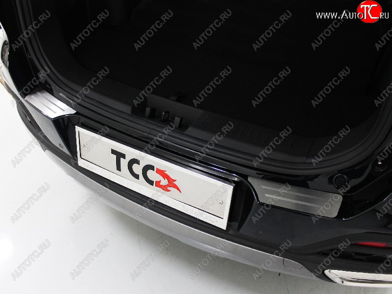 3 799 р. Накладки на задний бампер, ТСС Тюнинг  Chery Tiggo 8  1 T18 (2019-2023) рестайлинг (лист шлифованный с полосой)  с доставкой в г. Воронеж