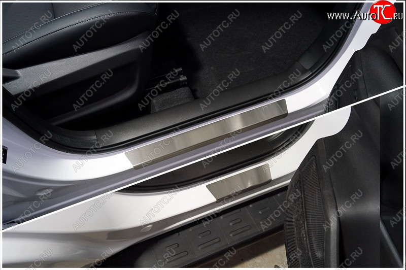 2 689 р. Накладки на пороги, ТСС Тюнинг  Chery Tiggo 4 Pro (2021-2025) (лист шлифованный)  с доставкой в г. Воронеж