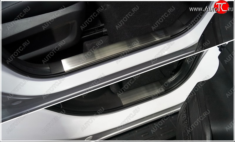 3 479 р. Накладки на пластиковые пороги, ТСС Тюнинг  Chery Tiggo 7 PRO (2019-2025) (лист шлифованный)  с доставкой в г. Воронеж