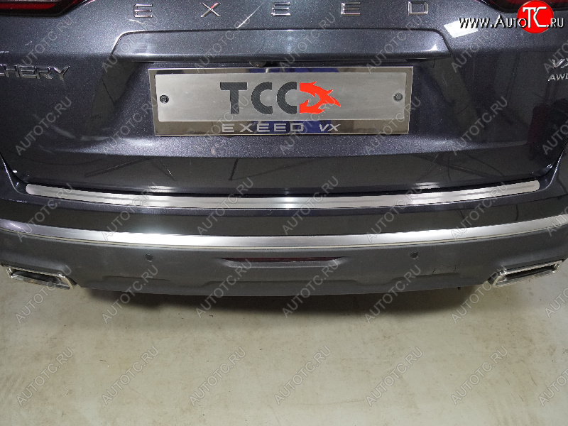 3 299 р. Накладка на задний бампер, ТСС Тюнинг  EXEED VX (2020-2023) дорестайлинг (лист шлифованный с полосой)  с доставкой в г. Воронеж