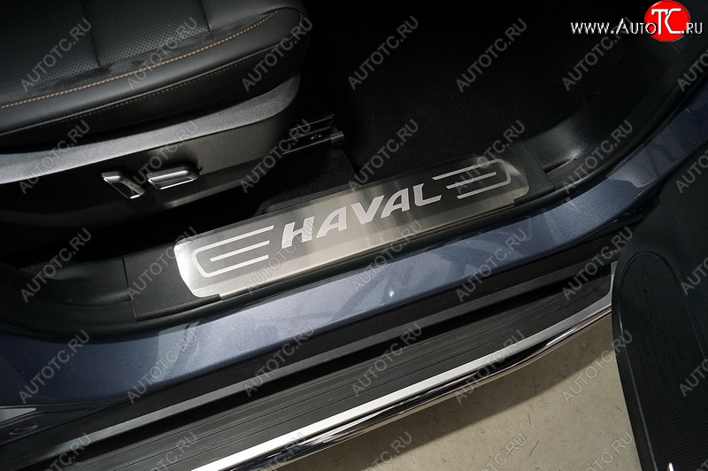 4 299 р. Накладки на пластиковые пороги, ТСС Тюнинг  Haval Dargo (2022-2025) (лист шлифованный надпись Haval)  с доставкой в г. Воронеж