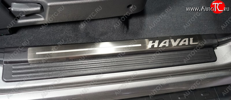 4 299 р. Накладки на пластиковые пороги, ТСС Тюнинг  Haval H5 (2020-2023) рестайлинг (лист шлифованный надпись HAVAL)  с доставкой в г. Воронеж