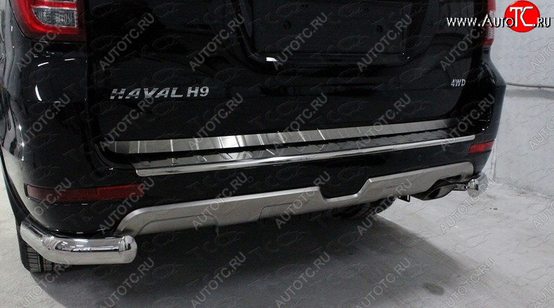 1 659 р. Накладка на заднюю дверь, ТСС Тюнинг  Haval H9 (2017-2019) 1-ый рестайлинг (Лист шлифованный)  с доставкой в г. Воронеж
