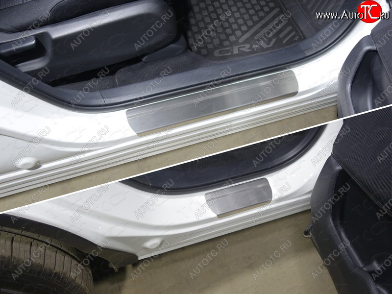 2 999 р. Накладки на пороги, ТСС Тюнинг  Honda CR-V  RW,RT (2016-2020) дорестайлинг (лист шлифованный)  с доставкой в г. Воронеж