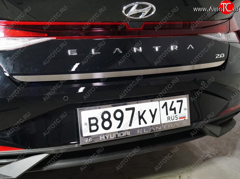 1 999 р. Накладка на заднюю дверь, ТСС Тюнинг  Hyundai Elantra  CN7 (2020-2023) (Лист шлифованный)  с доставкой в г. Воронеж