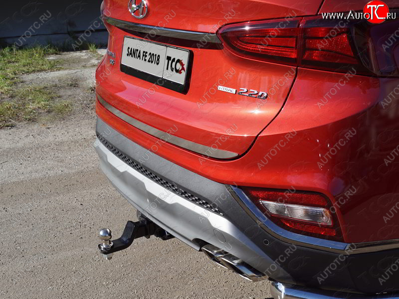 2 999 р. Накладка на заднюю дверь, ТСС Тюнинг  Hyundai Santa Fe  TM (2018-2021) дорестайлинг (Лист шлифованный)  с доставкой в г. Воронеж