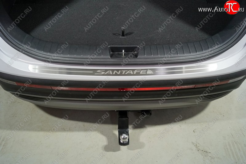 2 999 р. Накладка на задний бампер, ТСС Тюнинг  Hyundai Santa Fe  TM (2020-2022) рестайлинг (лист шлифованный надпись Santa Fe)  с доставкой в г. Воронеж