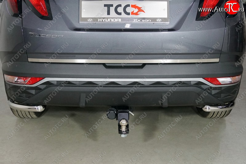 2 349 р. Накладка на заднюю дверь, ТСС Тюнинг  Hyundai Tucson  NX4 (2020-2022) (Лист шлифованный)  с доставкой в г. Воронеж
