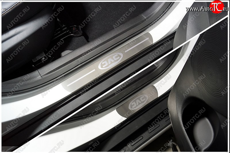 3 599 р. Накладки на пороги, ТСС Тюнинг  JAC JS4 (2021-2025) (лист шлифованный надпись JAC)  с доставкой в г. Воронеж