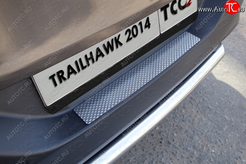 1 199 р. Накладка на задний бампер (Trailhawk) ТСС Тюнинг Jeep Cherokee KL дорестайлинг (2014-2017) (Декоративная)  с доставкой в г. Воронеж