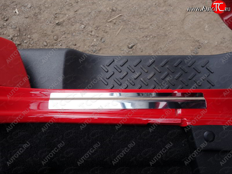 1 399 р. Накладки на пороги ТСС Тюнинг Jeep Wrangler JK 3 дв. дорестайлинг (2006-2010) (шлифованные)  с доставкой в г. Воронеж