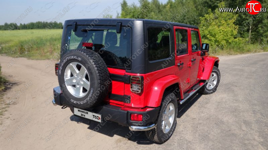 4 999 р. Накладки на задний бампер, ТСС Тюнинг  Jeep Wrangler  JK (2006-2010) 3 дв. дорестайлинг (декоративные)  с доставкой в г. Воронеж