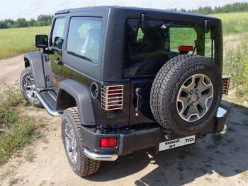 4 999 р. Накладки на задний бампер (шлифованные) (комплект 2 шт.)  jeepwran3d(3.6)14-25  с доставкой в г. Воронеж. Увеличить фотографию 1