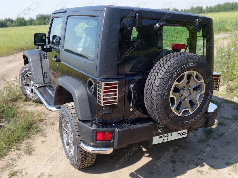 4 999 р. Накладки на задний бампер (шлифованные) (комплект 2 шт.)  jeepwran3d(3.6)14-25  с доставкой в г. Воронеж
